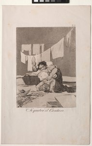 Caprichos: Ano, rozbil hrnec. od Francisco de Goya