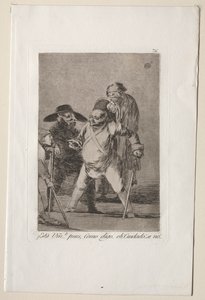 Caprichos: Rozumíš?...No, jak říkám...eh! Pozor! V opačném případě... od Francisco de Goya