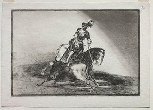 Karel V. Kopí býka v ringu ve Valladolidu, 1815-1816. od Francisco de Goya