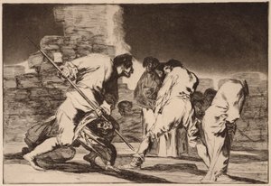 Kruté bláznovství (Krutý Disparate), ze série Los Disparates od Francisco de Goya
