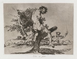 Válečné katastrofy: Pl. 37, To je horší, 1810-1813. od Francisco de Goya