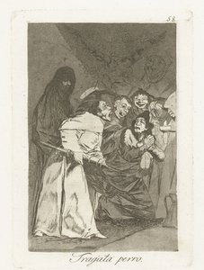 vlaštovka, pes Tragala perro Los Caprichos (název série) od Francisco de Goya