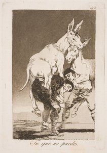 Vy, kdo nemůžete, mě musíte nést na zádech od Francisco de Goya