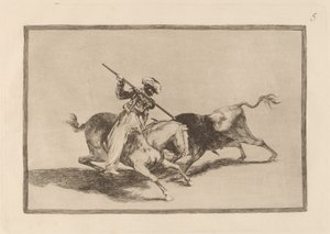 Temperamentní Maur Gazul je první, kdo oštěpuje býky v pořadí (The Spirited Moor Gazul is the First to Speer Bulls by the Rules) od Francisco de Goya