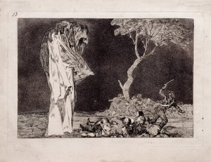 Fearful Folly ze série Los Disparates Follies, 1815-1819 od Francisco de Goya