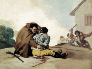 Mnich Peter svazuje Maragato provazem, obraz Francisco de Goya od Francisco de Goya