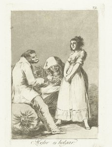 Je lepší být líný Mejor es holgar (název na objektu) Los Caprichos (název série) od Francisco de Goya
