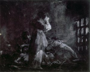 Interiér věznice od Francisco de Goya