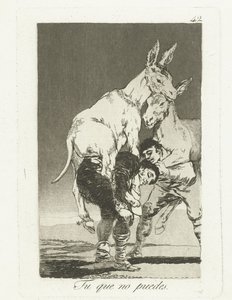 Vy, kteří už nemůžete Tu que no puedes (název na objektu) Los Caprichos (název série) od Francisco de Goya