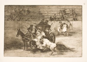 Bitva z koňského povozu taženého dvěma osly od Francisco de Goya