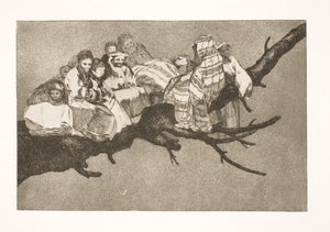 Směšná pošetilost (Procházení mezi větvemi / mluvení přes klobouk) od Francisco de Goya
