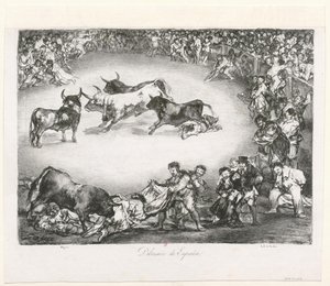 [Býci z Bordeaux: Španělská zábava] od Francisco de Goya