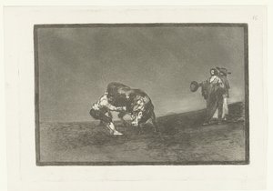 Martincho popadne býka za roh El mismo vuelco en toro en la plaza de Madrid Býčí zápasy (název seriálu) La Tauromaquia (název série) od Francisco de Goya