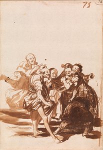 Staří lidé zpívají a tancují od Francisco de Goya