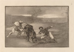 Další způsob lovu pěšky od Francisco de Goya