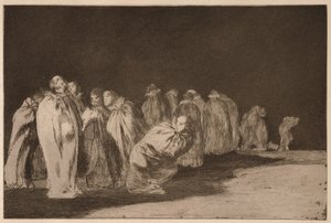 Lidé v pytlích (Los ensacados), ze série Los Disparates od Francisco de Goya