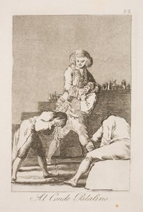 hrabě Palatine. Ministr zahraničí Urquijo jako šarlatán od Francisco de Goya