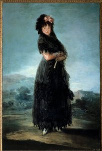 Celovečerní portrét Mariany Waldsteinové, markýze ze Santa Cruz (1763-1808) Obraz Francisco de Goya (1746-1828) Slunce 18. století. 1,42x0,97m od Francisco de Goya