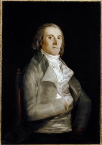 Portrét Dona Andrese del Perala (aktivní 1770-1820) malíř a dekoratér - Olej na dřevě od Francisco de Goya