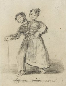 Segura Union Natural, 1819-28 (černá křída na papíře) od Francisco de Goya