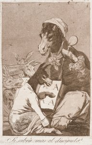 Si sabrá mas el discipulo (Měl by student vědět lépe ) od Francisco de Goya