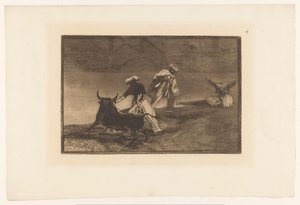 Toreadoři v aréně Kapské otro encerrado Býčí zápasy (název série) La Taureaumachie (název série) La Tauromaquia (název série) od Francisco de Goya