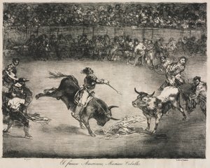 Býci z Bordeaux: Slavný Američan, Mariano Ceballos, 1825. od Francisco de Goya