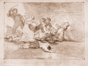 The Disasters of War: Neslavný zisk (kresba od Francisco de Goya