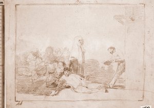 The Disasters of War : Je zbytečné křičet (přípravná kresba od Francisco de Goya