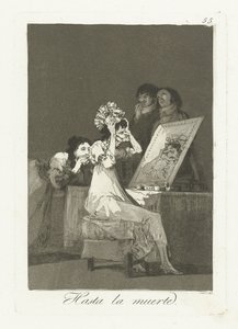 Tot aan de dood Až do smrti (název na předmětu) Los Caprichos (název série) od Francisco de Goya