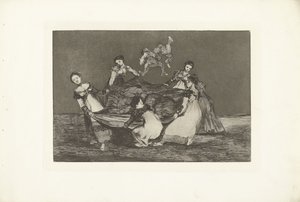 Ženské bláznovství Nesourodé feminino Los Disparates (pošetilosti) Los Proverbios (The Proverbs) (název série) od Francisco de Goya