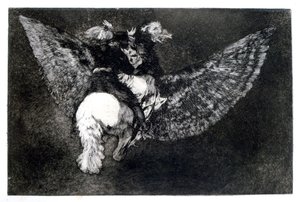 Okřídlený nesmysl, 1819-1823 od Francisco de Goya