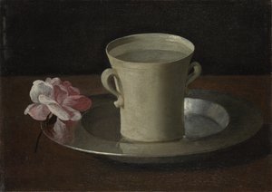 Šálek vody a růže, kolem roku 1630