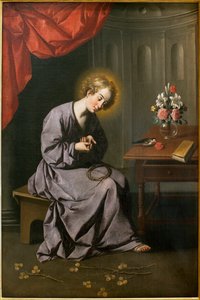 Dítě má páteř - obraz Francisca de Zurbaran (1598-1664), olej na plátně, cca 1630 - Muzeum výtvarného umění v Seville, Španělsko od Francisco de Zurbaran