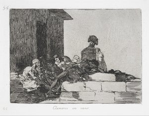 Marné bědování ze série The Disasters of War od Francisco de Goya