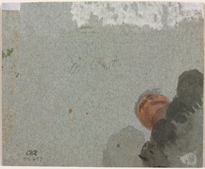 Studie hlavy při pohledu zdola, třetí čtvrtletí 1600.