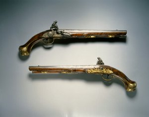 Pár křesadlových pistolí, Lutych, začátek 18. století