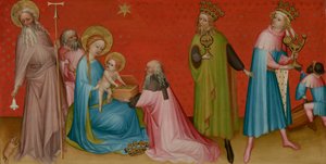 Klanění tří králů se svatým Antonínem opatem, kolem roku 1400