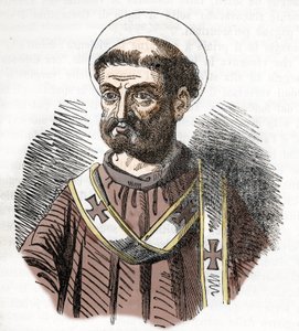 Portrét papeže Libere (Liberius) (352-366) Rytina z „I misteri del vaticano“ od Franca Mistraliho 1843 od Franco Mistrali