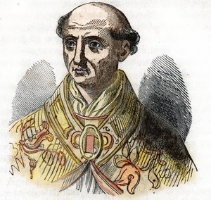 Paavi Pyhän Calixte II:n muotokuva (Gui of Burgundy, italiaksi Guido dei Conti di Borgogna, Callisto II od Franco Mistrali