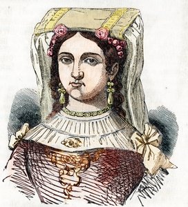 Portrét římského šlechtice Marozie Iere (Mariuccia, Mariozza nebo Marousie z Tusculum) (asi 890-932/937), dcery Theofylakta a Theodory I. Antické (římská šlechtična Marozia, která byla údajnou milenkou papeže Sergia III.) čerpající z "Já pane