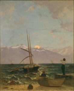 Mondaufgang über dem Genfersee von Francois-Louis-David Bocion