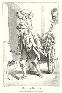 Prodejce koštěte (rytina) od Francois (after) Boucher