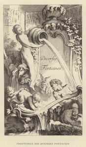 Frontispis Diverses Fontaines (rytina) od Francois (after) Boucher