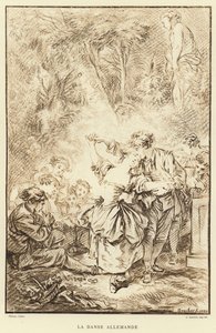 Německý tanec (rytina) od Francois (after) Boucher