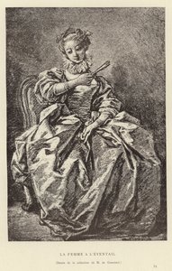 Žena s ventilátorem od Francois (after) Boucher