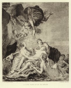 Latona na ostrově Delos (rytina) od Francois (after) Boucher