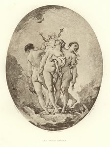 Tři Grácie (rytina) od Francois (after) Boucher