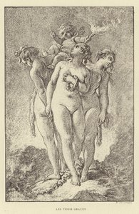 Tři Grácie (rytina) od Francois (after) Boucher