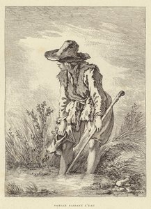 Sedlák kolem vody (rytina) od Francois (after) Boucher